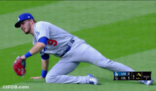 Baseball Player Number 8 Kneeling GIF