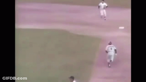 Baseball Player Number 8 Standing On Base GIF