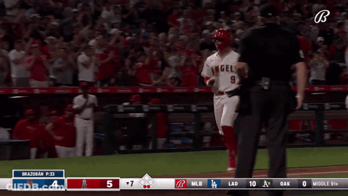 Baseball Player Number 9 Running GIF