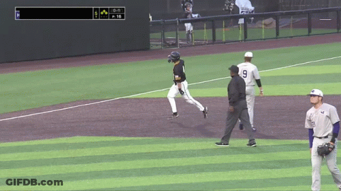 Baseball Player Number 9 Running On Field GIF