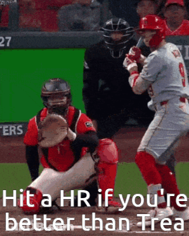 Baseball Player Number 9 Swinging At Ball GIF