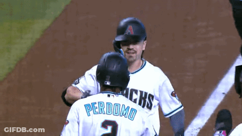 Baseball Player Perdomo Hugging Another Player GIF