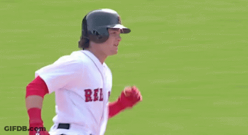 Baseball Player Pointing Up In Helmet And Gloves GIF