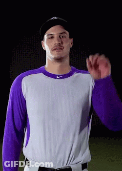 Baseball Player Purple And White Jersey Black Hat GIF