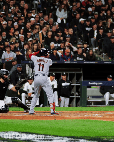 Baseball Player Ramirez About To Hit Ball GIF
