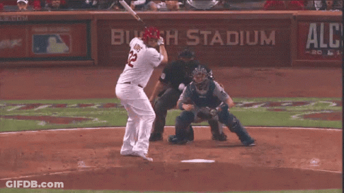Baseball Player Reaching For Bat Budweiser Sign GIF