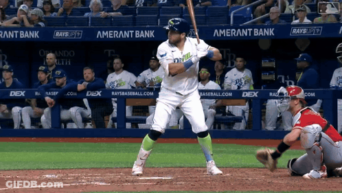 Baseball Player Ready To Hit Ball Amerant Bank GIF