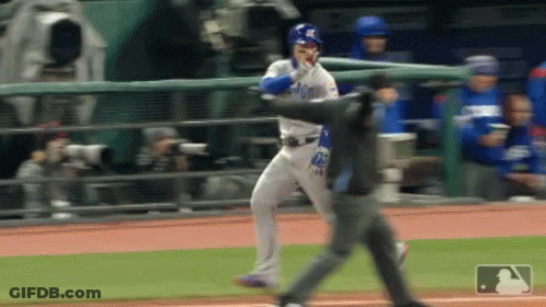 Baseball Player Ready To Hit Referee Watching GIF
