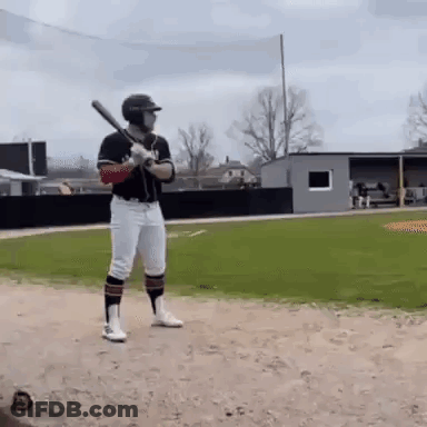 Baseball Player Ready To Swing Bat GIF