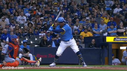 Baseball Player Ready To Swing With Sargento Sign GIF