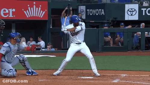Baseball Player Ready To Swing With Toyota Sign GIF
