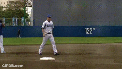Baseball Player Ready To Throw Ball At 122M GIF