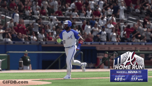 Baseball Player Running For Home Run GIF