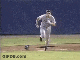 Baseball Player Running In CNN Shirt GIF