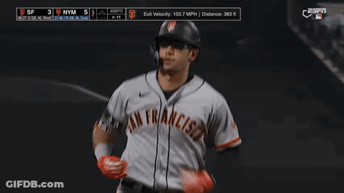 Baseball Player Running In San Francisco Jersey GIF