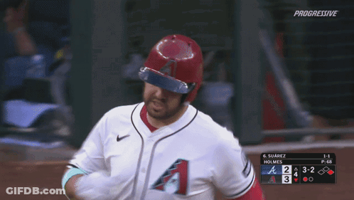 Baseball Player Running In White Jersey With A GIF