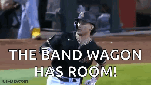 Baseball Player Running The Band Wagon Has Room GIF