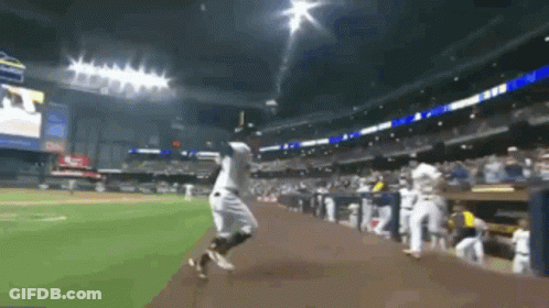 Baseball Player Running To Dugout GIF