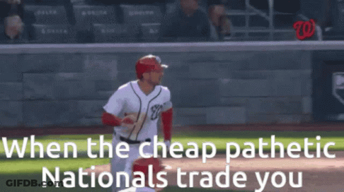 Baseball Player Running To First With Nationals Trade You GIF