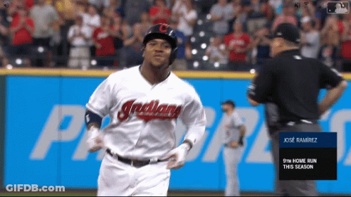 Baseball Player Running Towards Home Plate GIF