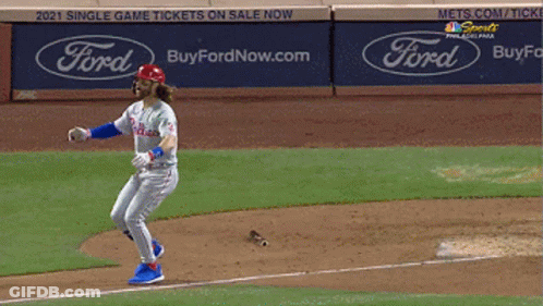 Baseball Player Running Towards Home Plate GIF
