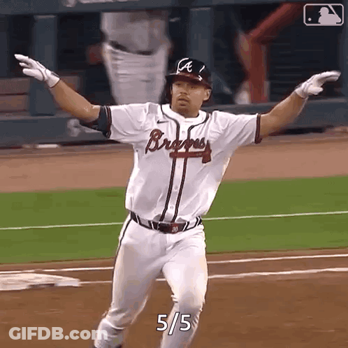 Baseball Player Running With Arms Outstretched 5/5 GIF