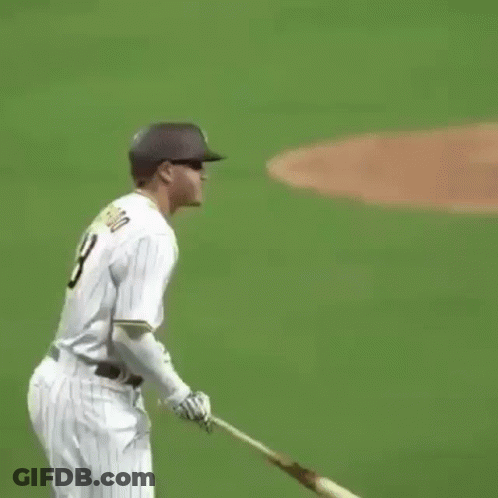 Baseball Player Running With Bat GIF