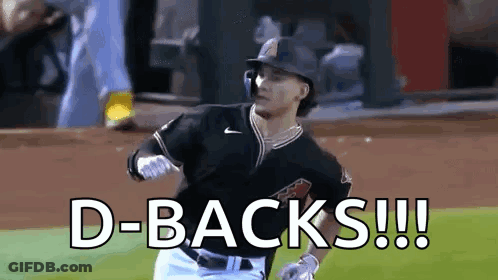 Baseball Player Running With D-Backs !!! GIF