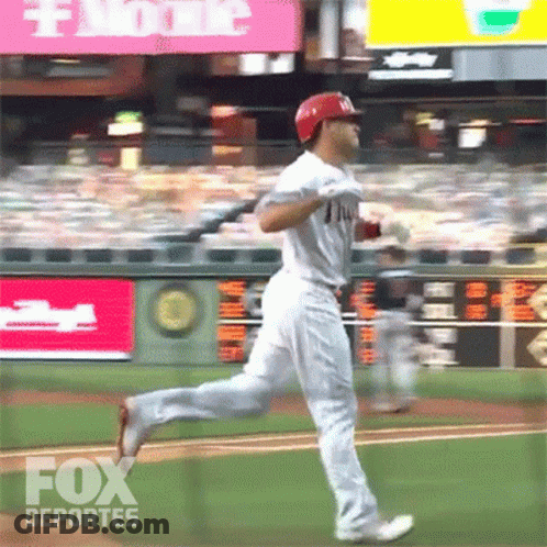 Baseball Player Running With Fox Deportes Logo GIF
