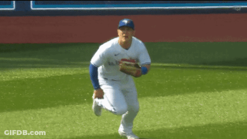 Baseball Player Running With Glove GIF