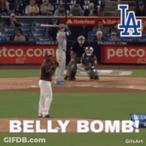 Baseball Player Saying Belly Bomb GIF