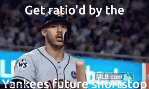 Baseball Player Saying Get Ratio'd By The Yankees Future Shortstop GIF