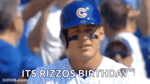 Baseball Player Saying It's Rizzos Birthday GIF