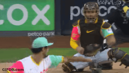 Baseball Player Shaking Catcher's Hand Petco Park GIF