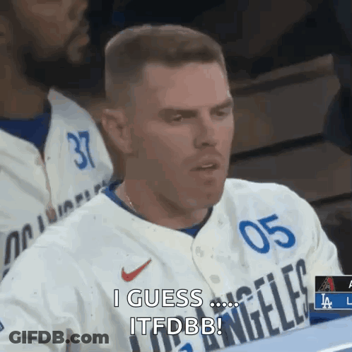 Baseball Player Sitting In Dugout Saying I Guess Itfdbb GIF