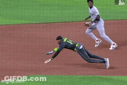 Baseball Player Sliding Into Third Base GIF