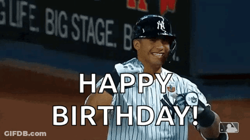 Baseball Player Smiling Says Happy Birthday GIF