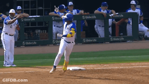 Baseball Player Standing On Base GIF