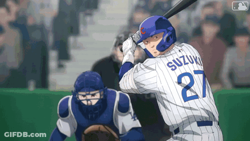 Baseball Player Suzuki Swinging At Ball GIF