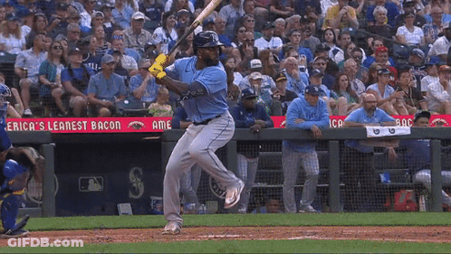 Baseball Player Swinging At Ball, America's Leanest Bacon GIF