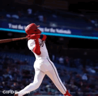 Baseball Player Swinging At Pitch GIF