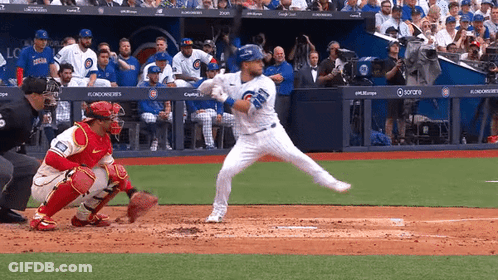 Baseball Player Swinging At Pitch GIF