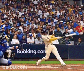 Baseball Player Swinging At Pitch GIF