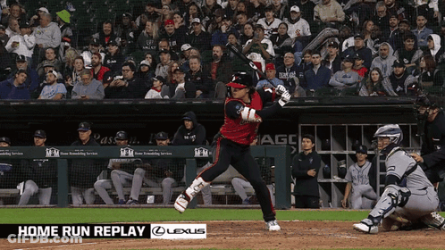 Baseball Player Swinging At Pitch With Lexus Ad GIF