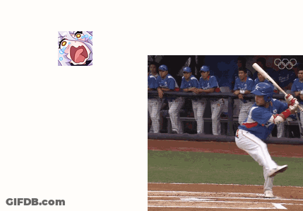 Baseball Player Swinging At Pitch With Screaming Girl Sticker GIF