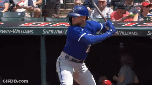Baseball Player Swinging At Pitch With Sherwin-Williams Banner GIF
