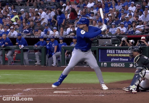 Baseball Player Swinging Ball Sign Free Training With Gym Members GIF