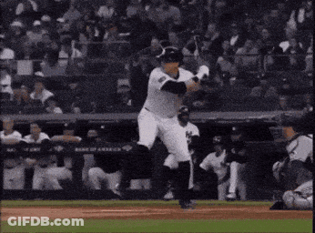 Baseball Player Swinging Bat GIF