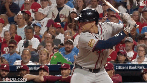 Baseball Player Swinging Bat GIF