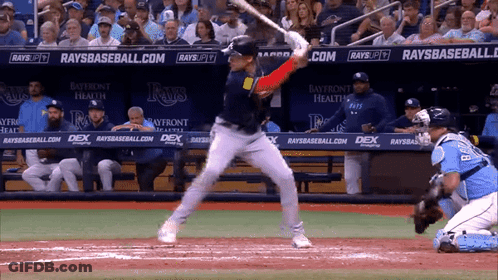 Baseball Player Swinging Bat GIF